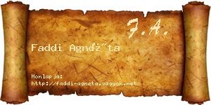 Faddi Agnéta névjegykártya